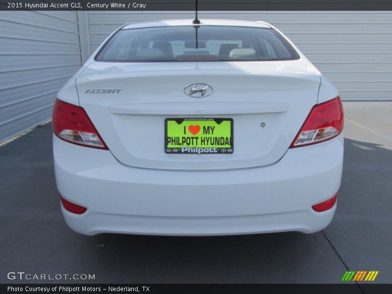 Century White / Gray 2015 Hyundai Accent GLS