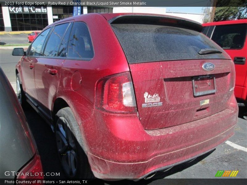 Ruby Red / Charcoal Black/Liquid Silver Smoke Metallic 2013 Ford Edge Sport