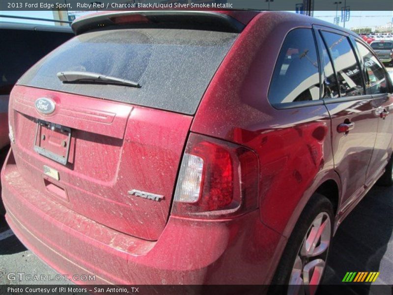 Ruby Red / Charcoal Black/Liquid Silver Smoke Metallic 2013 Ford Edge Sport