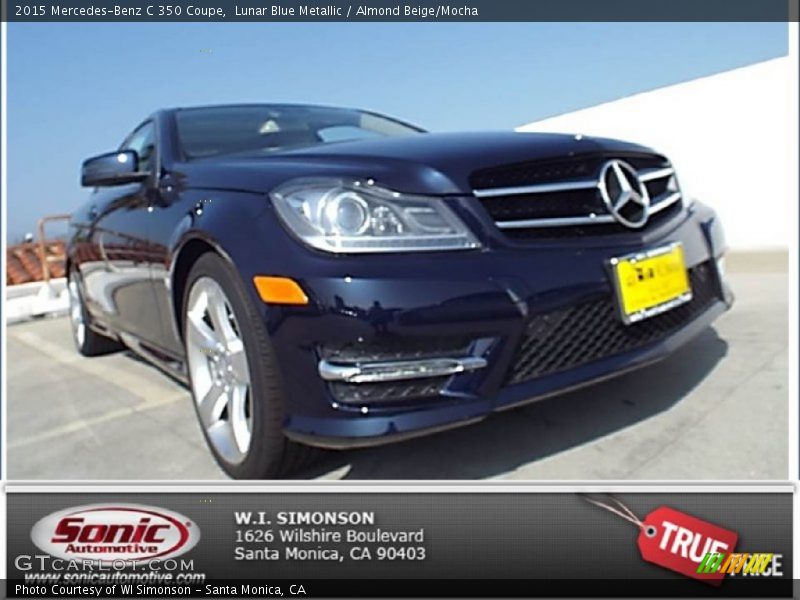 Lunar Blue Metallic / Almond Beige/Mocha 2015 Mercedes-Benz C 350 Coupe