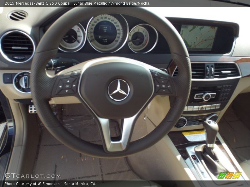Lunar Blue Metallic / Almond Beige/Mocha 2015 Mercedes-Benz C 350 Coupe