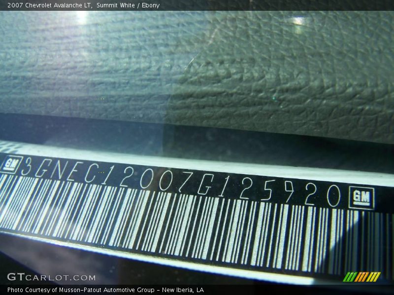 Summit White / Ebony 2007 Chevrolet Avalanche LT