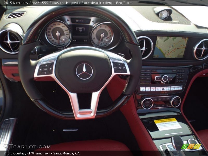 Magnetite Black Metallic / Bengal Red/Black 2015 Mercedes-Benz SL 550 Roadster
