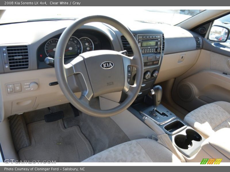 Clear White / Gray 2008 Kia Sorento LX 4x4