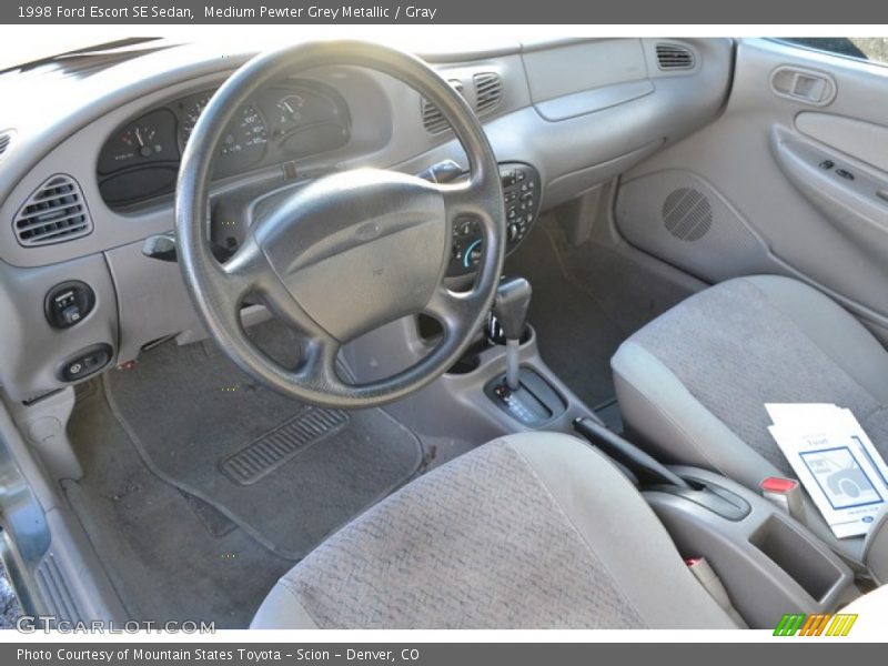 Medium Pewter Grey Metallic / Gray 1998 Ford Escort SE Sedan