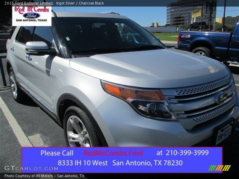 Ingot Silver / Charcoal Black 2015 Ford Explorer Limited
