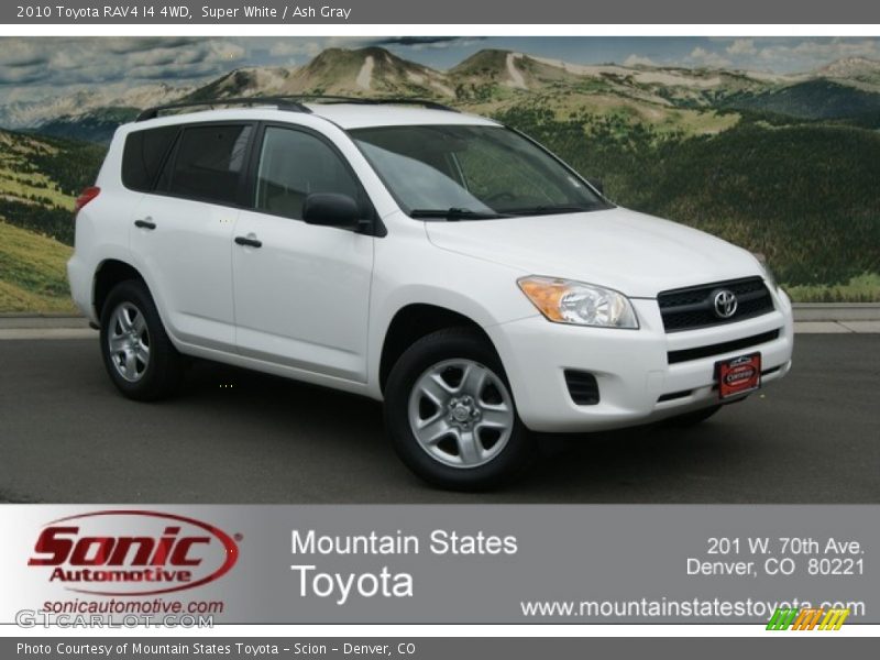 Super White / Ash Gray 2010 Toyota RAV4 I4 4WD