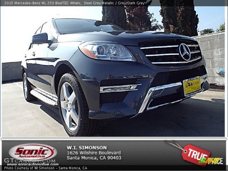 Steel Grey Metallic / Grey/Dark Grey 2015 Mercedes-Benz ML 250 BlueTEC 4Matic