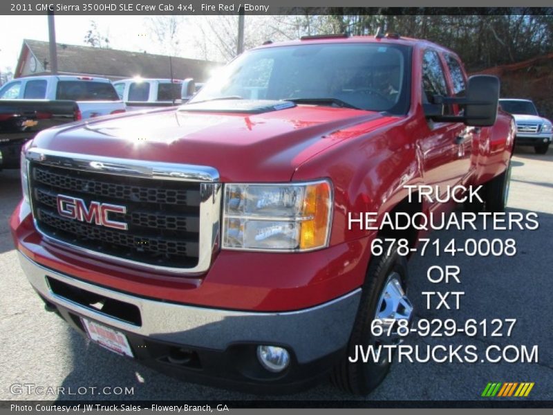 Fire Red / Ebony 2011 GMC Sierra 3500HD SLE Crew Cab 4x4