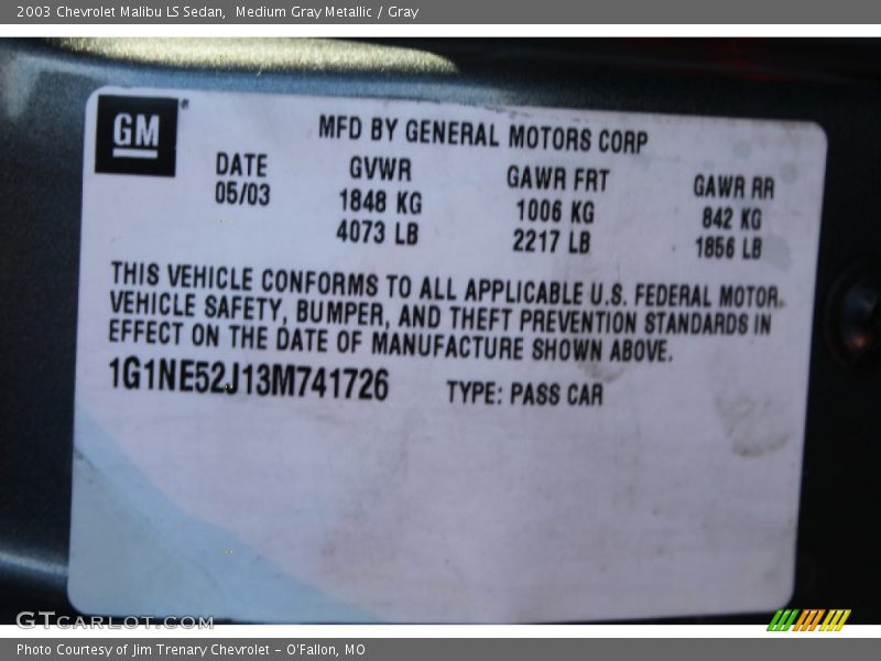 Medium Gray Metallic / Gray 2003 Chevrolet Malibu LS Sedan