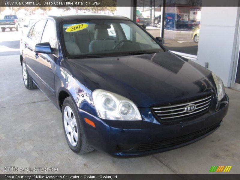 Deep Ocean Blue Metallic / Gray 2007 Kia Optima LX