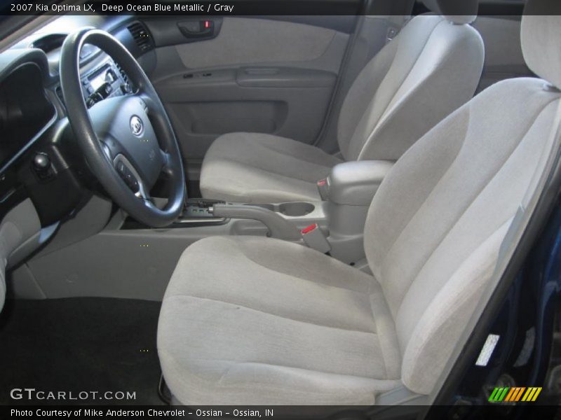 Deep Ocean Blue Metallic / Gray 2007 Kia Optima LX
