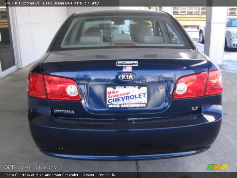 Deep Ocean Blue Metallic / Gray 2007 Kia Optima LX