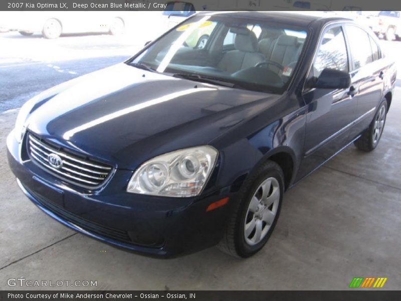 Deep Ocean Blue Metallic / Gray 2007 Kia Optima LX
