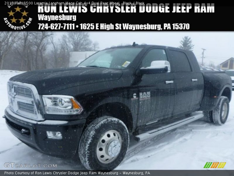 Black / Black 2015 Ram 3500 Laramie Longhorn Mega Cab 4x4 Dual Rear Wheel