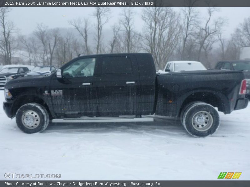 2015 3500 Laramie Longhorn Mega Cab 4x4 Dual Rear Wheel Black
