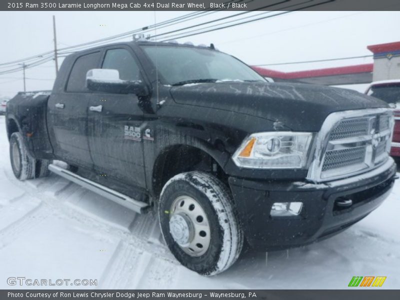 Front 3/4 View of 2015 3500 Laramie Longhorn Mega Cab 4x4 Dual Rear Wheel
