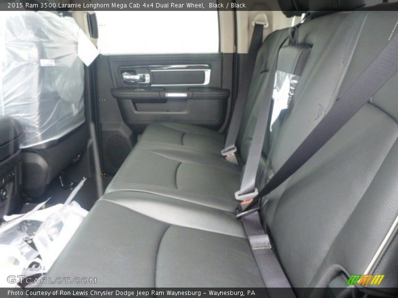Rear Seat of 2015 3500 Laramie Longhorn Mega Cab 4x4 Dual Rear Wheel