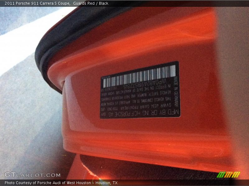 Guards Red / Black 2011 Porsche 911 Carrera S Coupe