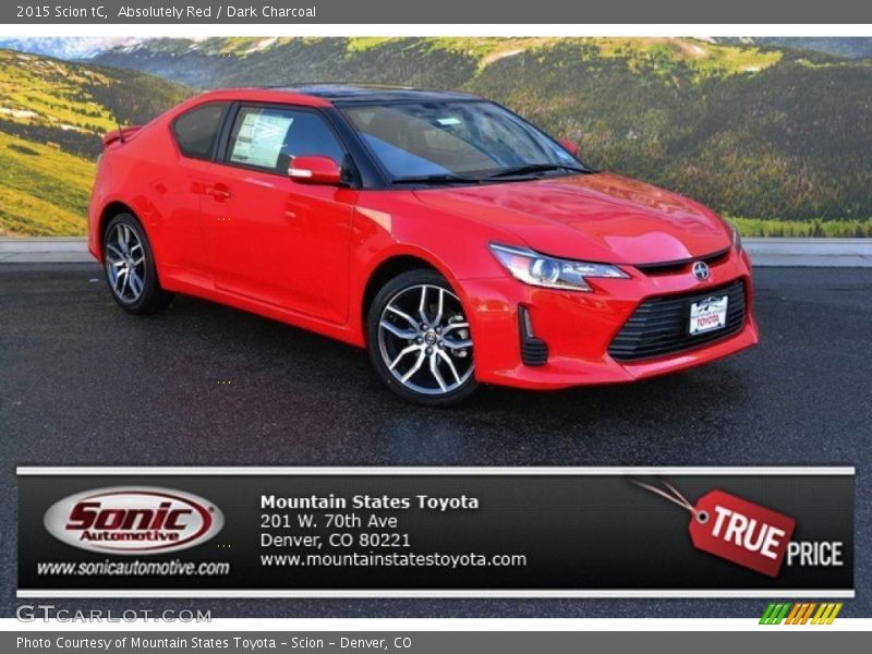 Absolutely Red / Dark Charcoal 2015 Scion tC