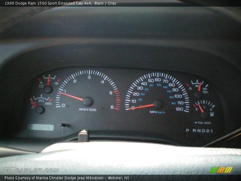 Black / Gray 1998 Dodge Ram 1500 Sport Extended Cab 4x4