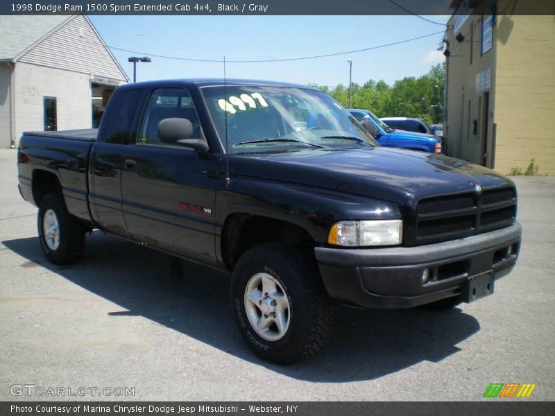 Black / Gray 1998 Dodge Ram 1500 Sport Extended Cab 4x4