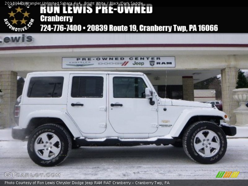 Bright White / Black/Dark Saddle 2011 Jeep Wrangler Unlimited Sahara 4x4