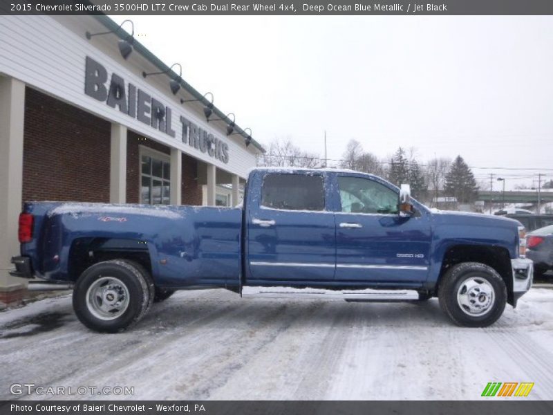 Deep Ocean Blue Metallic / Jet Black 2015 Chevrolet Silverado 3500HD LTZ Crew Cab Dual Rear Wheel 4x4