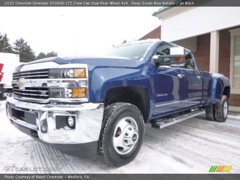 Deep Ocean Blue Metallic / Jet Black 2015 Chevrolet Silverado 3500HD LTZ Crew Cab Dual Rear Wheel 4x4