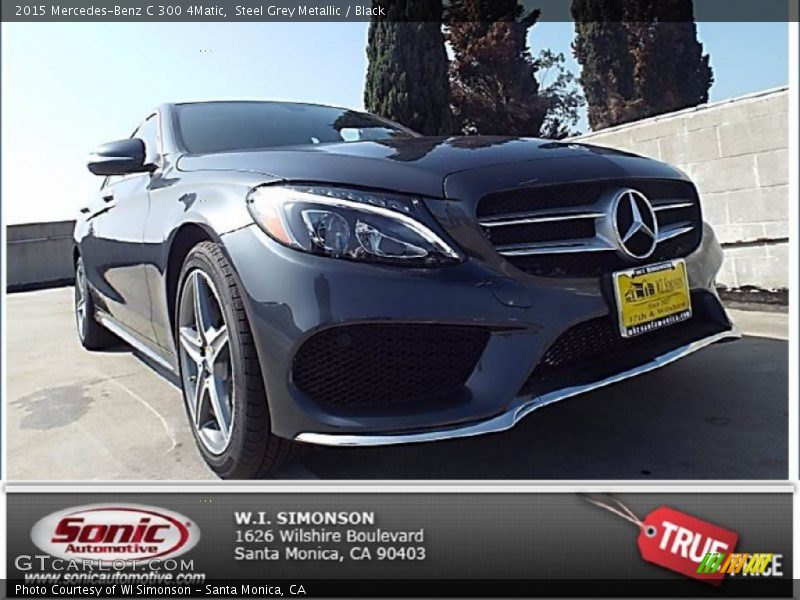Steel Grey Metallic / Black 2015 Mercedes-Benz C 300 4Matic