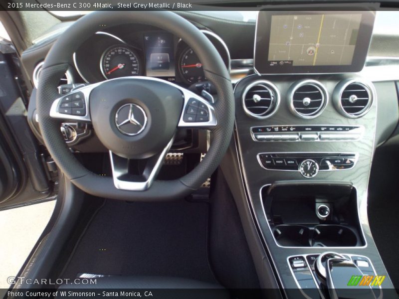 Steel Grey Metallic / Black 2015 Mercedes-Benz C 300 4Matic