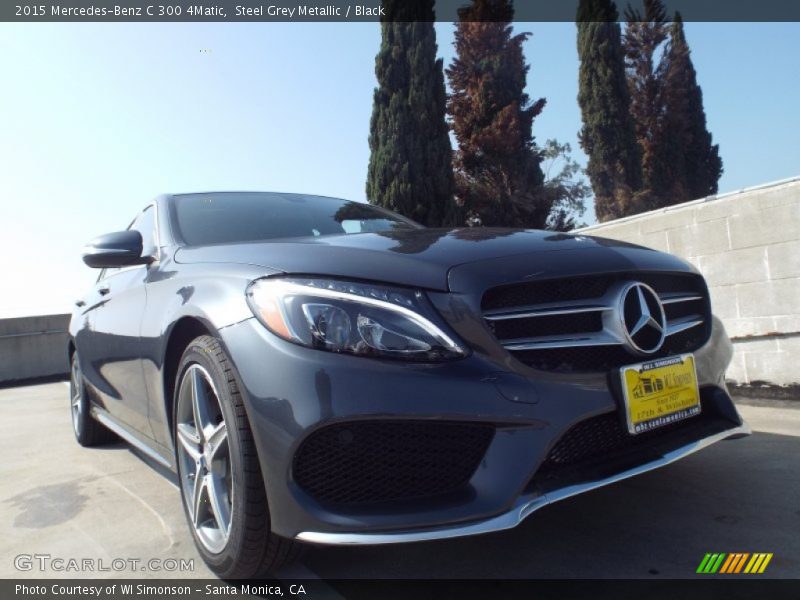 Steel Grey Metallic / Black 2015 Mercedes-Benz C 300 4Matic