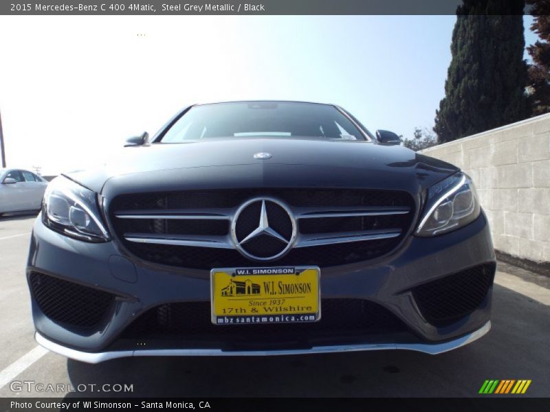Steel Grey Metallic / Black 2015 Mercedes-Benz C 400 4Matic