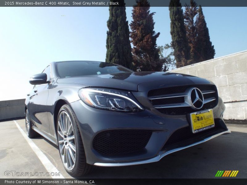 Steel Grey Metallic / Black 2015 Mercedes-Benz C 400 4Matic