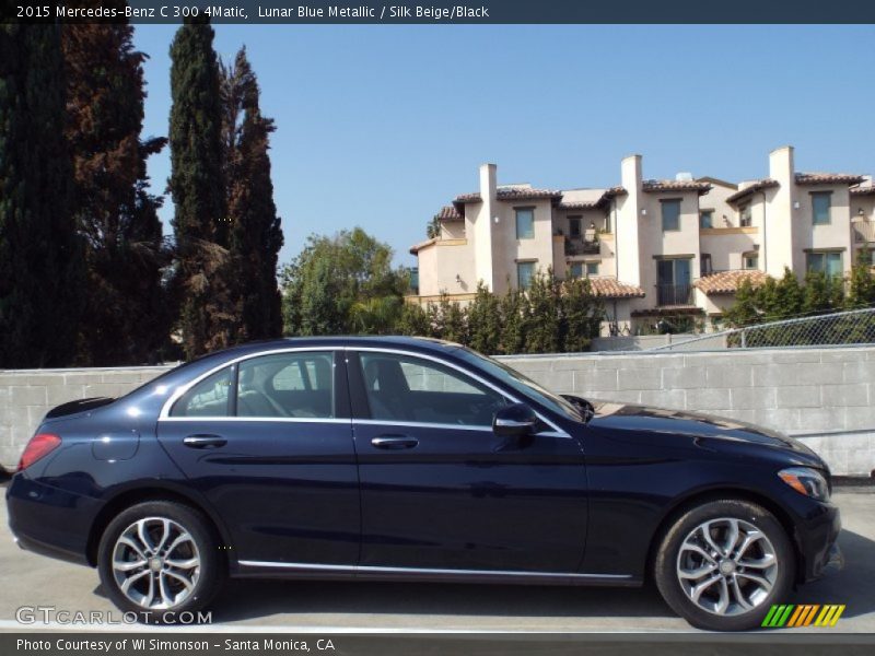 Lunar Blue Metallic / Silk Beige/Black 2015 Mercedes-Benz C 300 4Matic