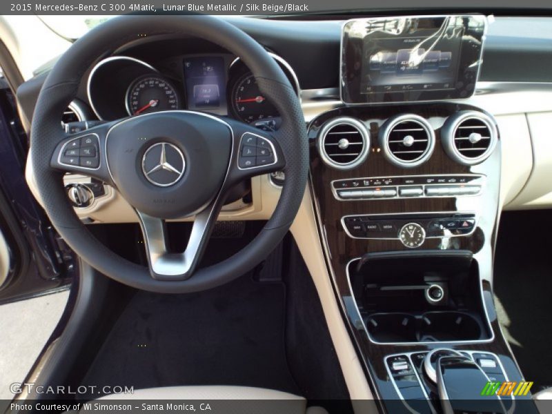 Lunar Blue Metallic / Silk Beige/Black 2015 Mercedes-Benz C 300 4Matic