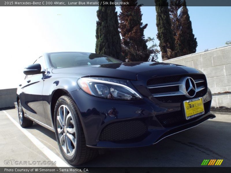 Lunar Blue Metallic / Silk Beige/Black 2015 Mercedes-Benz C 300 4Matic