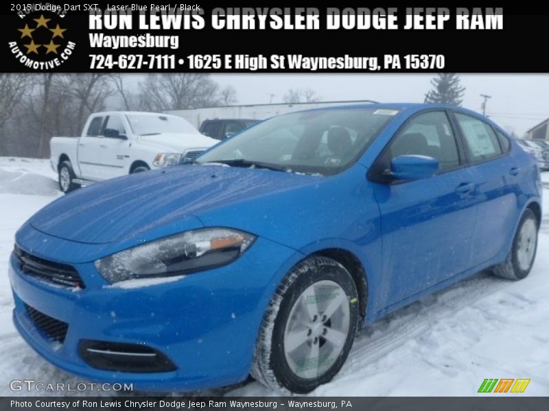 Laser Blue Pearl / Black 2015 Dodge Dart SXT