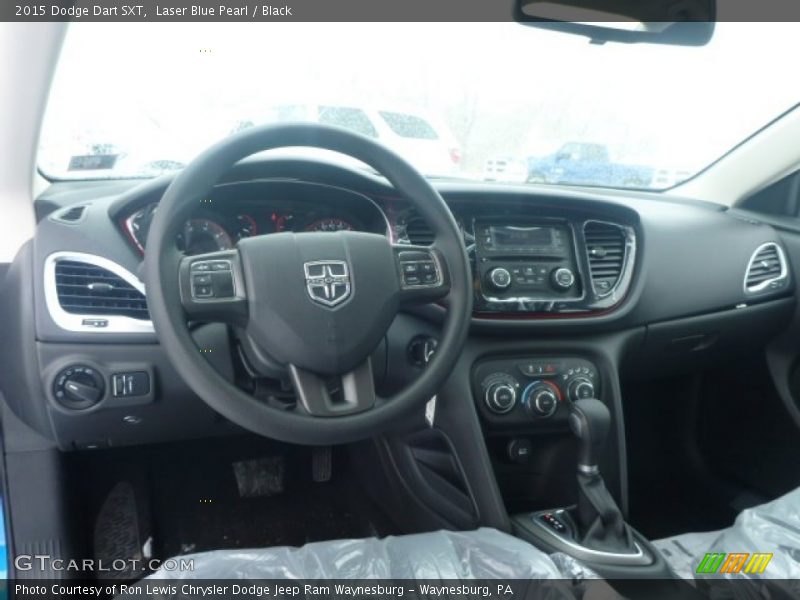 Laser Blue Pearl / Black 2015 Dodge Dart SXT