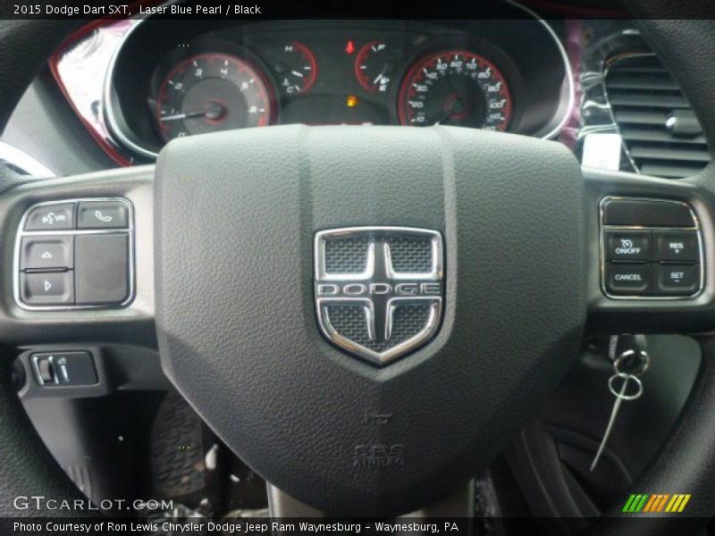 Laser Blue Pearl / Black 2015 Dodge Dart SXT
