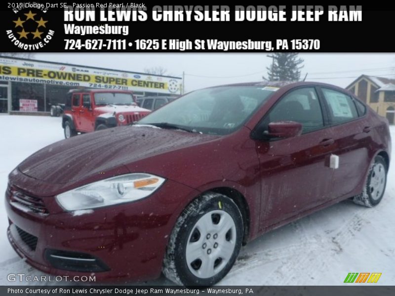 Passion Red Pearl / Black 2015 Dodge Dart SE