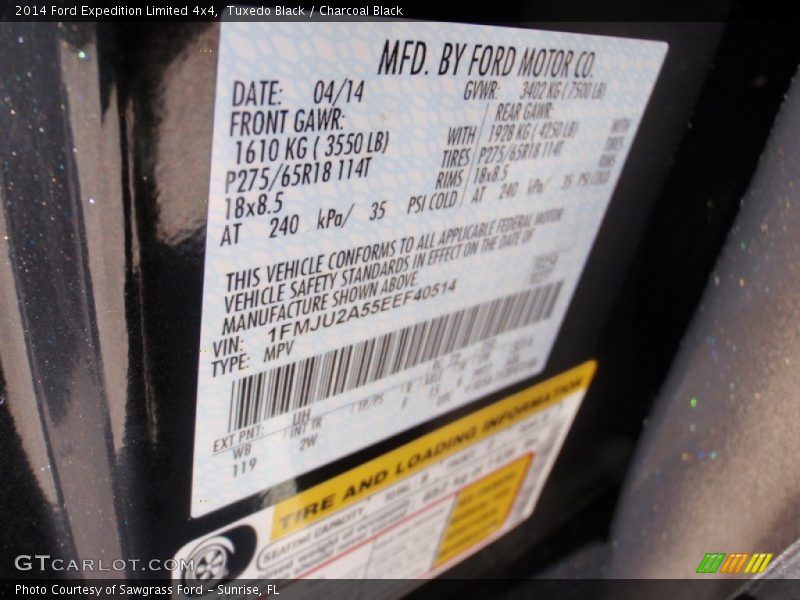 Tuxedo Black / Charcoal Black 2014 Ford Expedition Limited 4x4