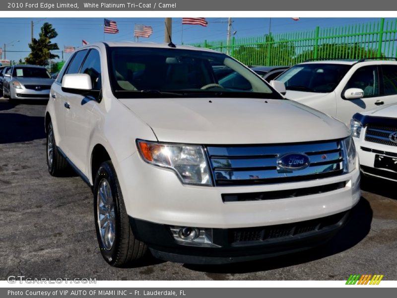 White Platinum Tri-Coat / Camel 2010 Ford Edge Limited