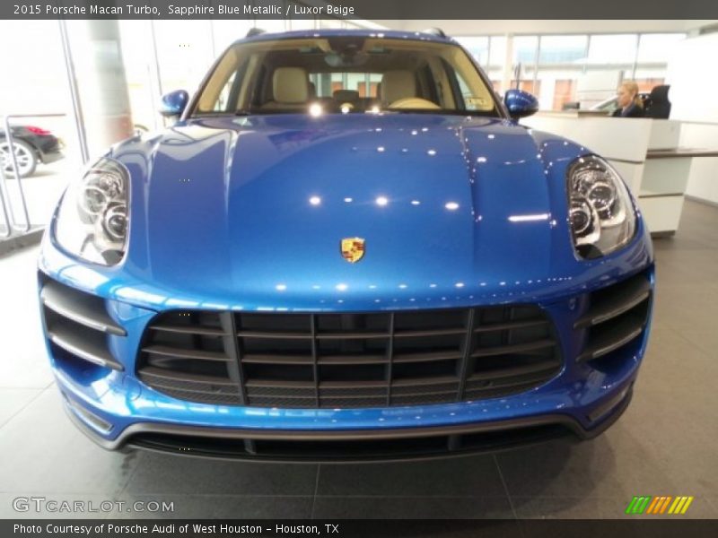 Sapphire Blue Metallic / Luxor Beige 2015 Porsche Macan Turbo
