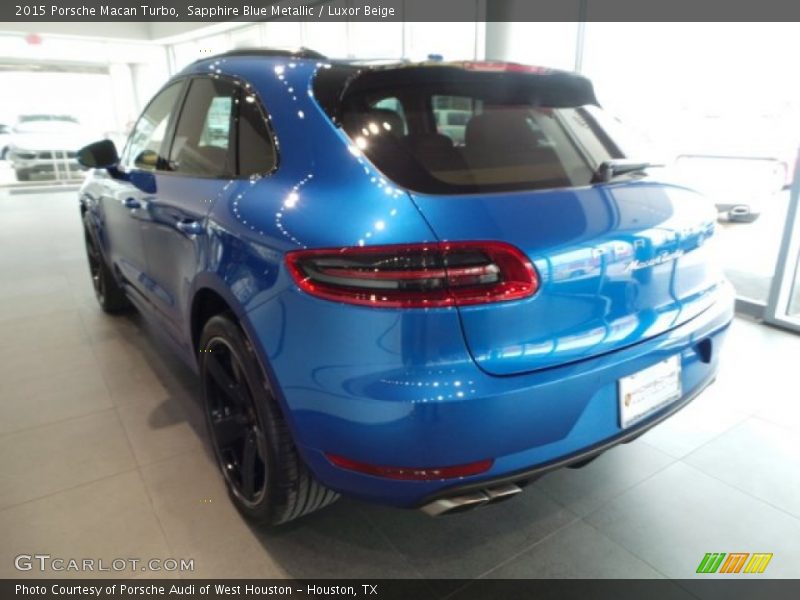 Sapphire Blue Metallic / Luxor Beige 2015 Porsche Macan Turbo