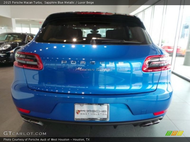 Sapphire Blue Metallic / Luxor Beige 2015 Porsche Macan Turbo