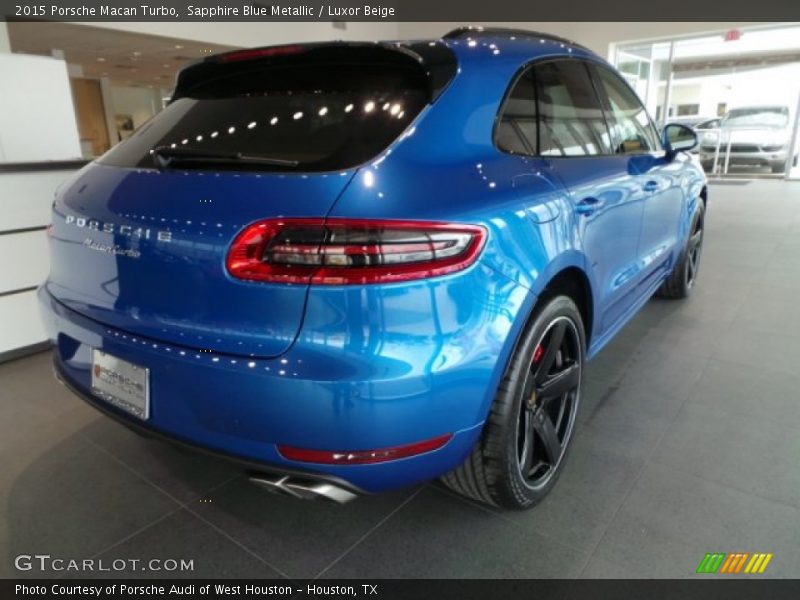 Sapphire Blue Metallic / Luxor Beige 2015 Porsche Macan Turbo