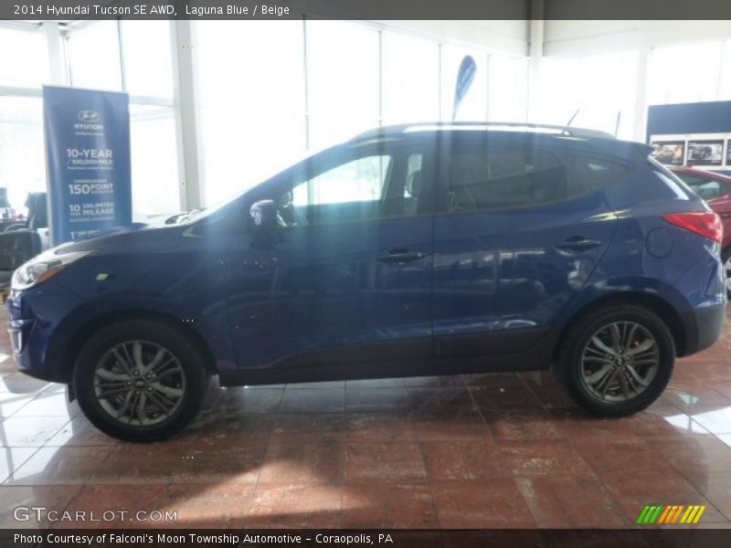 Laguna Blue / Beige 2014 Hyundai Tucson SE AWD