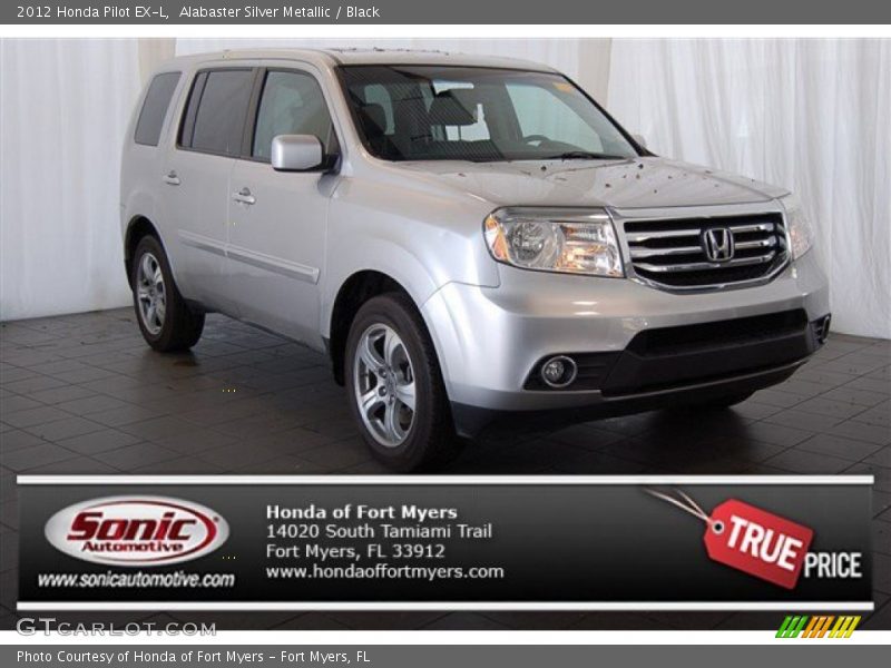 Alabaster Silver Metallic / Black 2012 Honda Pilot EX-L