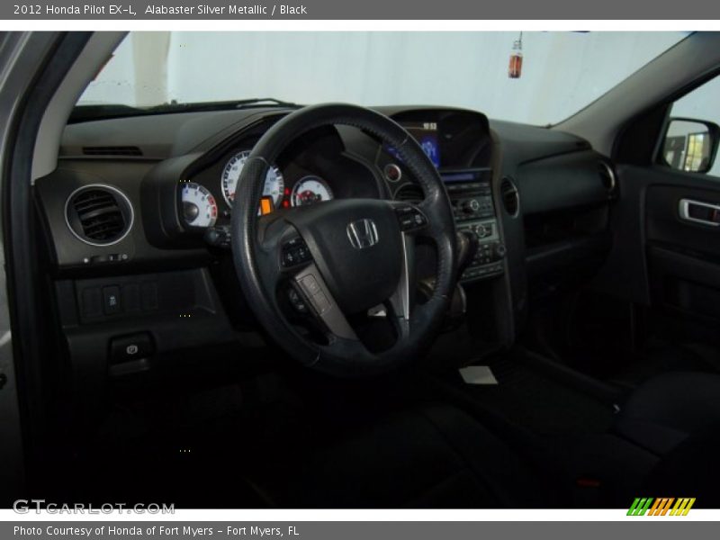 Alabaster Silver Metallic / Black 2012 Honda Pilot EX-L